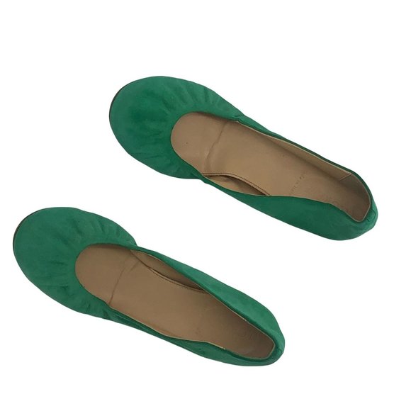 J CREW Cece Ballet Flats in Oasis Green Suede 8.5 - Picture 3 of 6